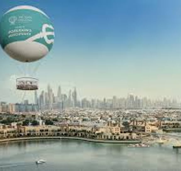 Dubai Balloon Ride tour & Marina Dhow Dinner Cruise with Private Transfers