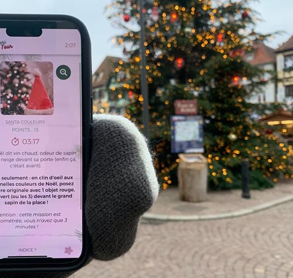 Unusual track game on Christmas markets in Obernai