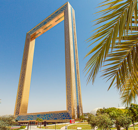 Dubai Frame tour & Marina Dhow Dinner Cruise with Private Roundtrip Transfer