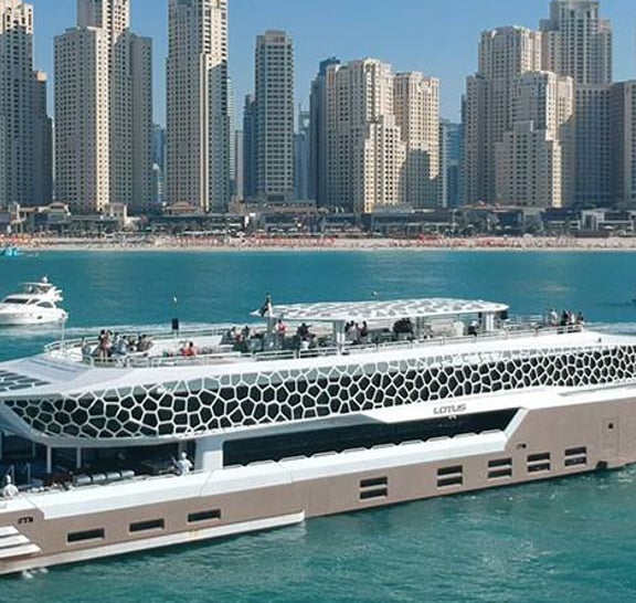 Dubai Lotus Mega Dinner Cruise with Private Transfers